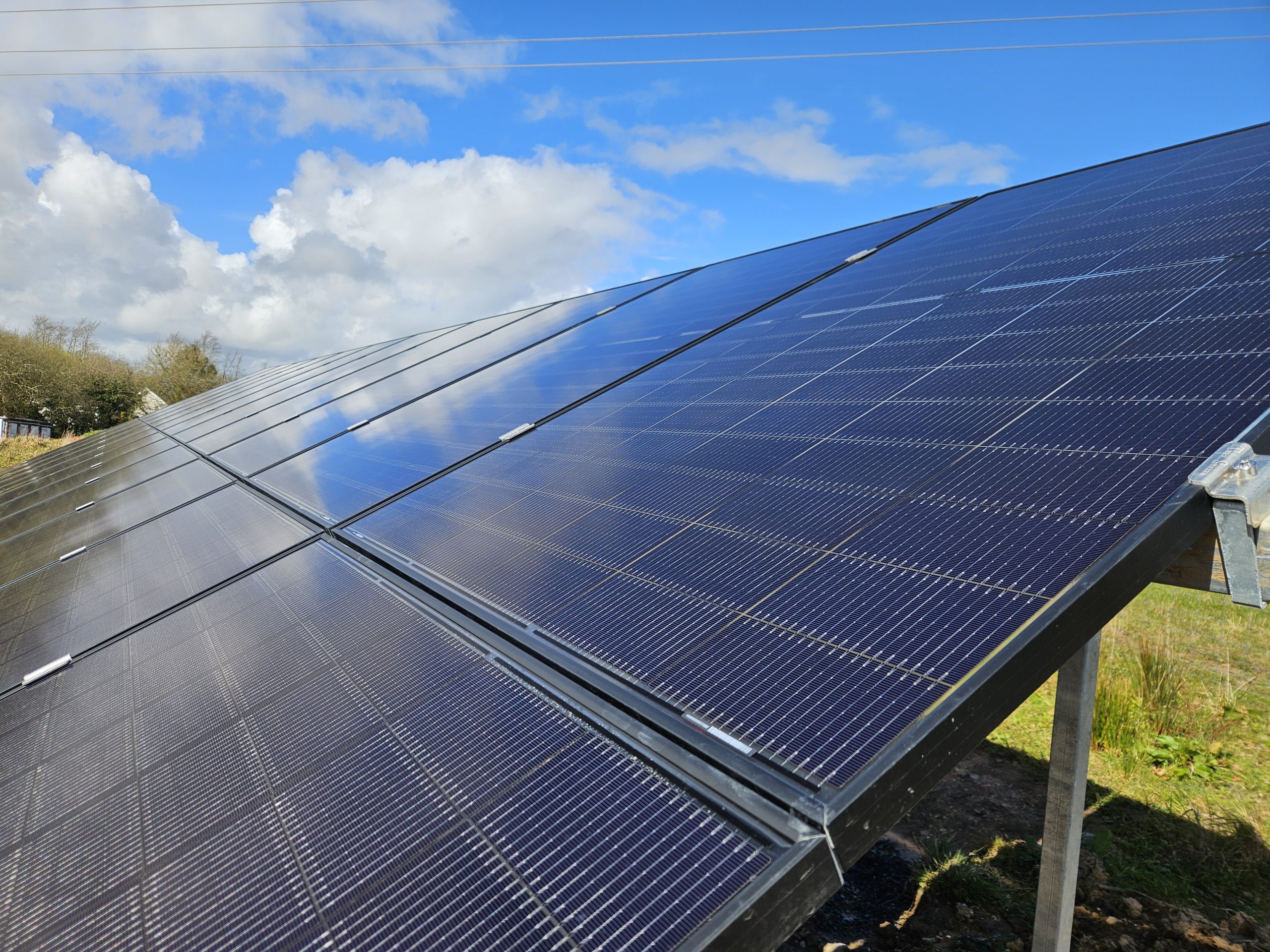 Completed COFAB ground-mounted solar panel installation