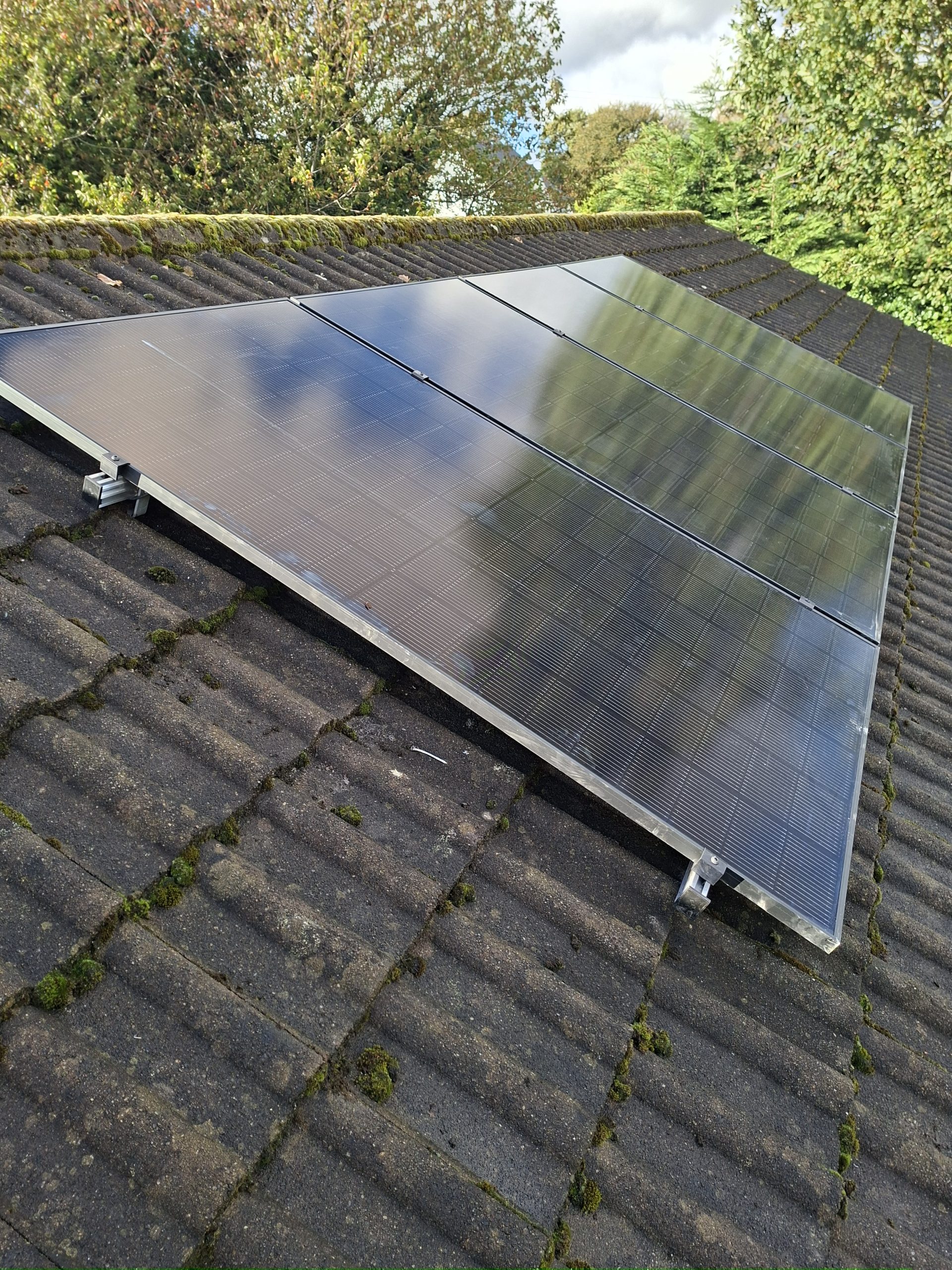 Close view of COFAB roof-mounted solar panels